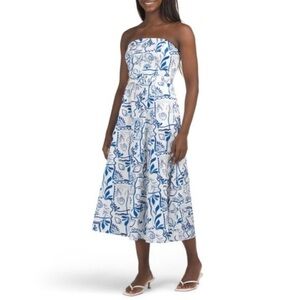 Rachel Zoe Printed Blue Maxi Dress Sz 4